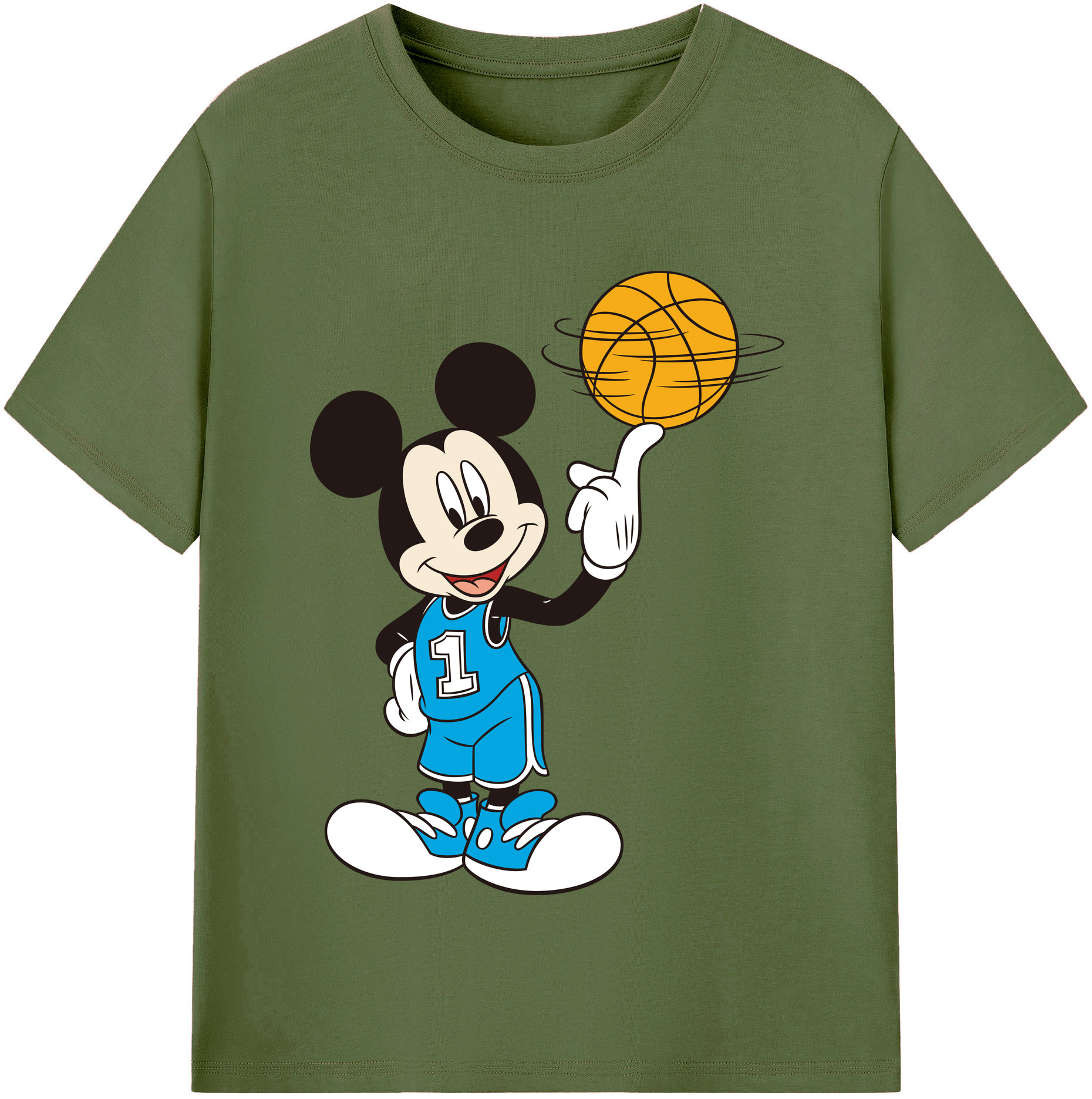 （画像用） ミッキーマウス Mickey Mouse 綿100％半袖Tシャツ（フロントプリント）